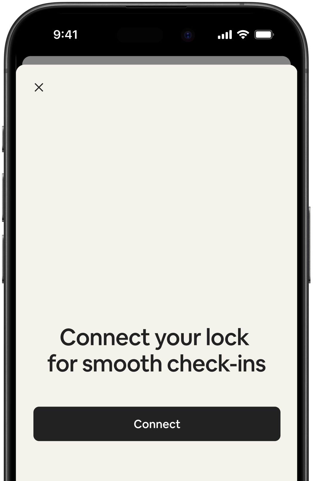 Smart Lock connect screen on an iPhone